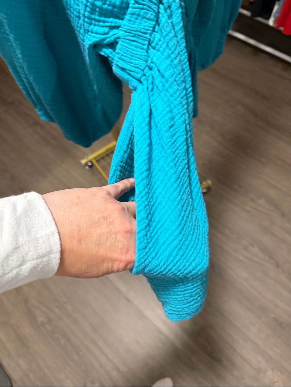 BUCKETLIST Turquoise Ruffle V-Neck Romper - Picture 6 of 10